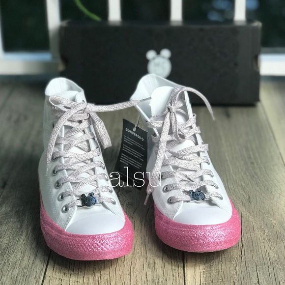 Conv&Miley Cyrus Ctas HI White/Pink Glitter W - Picture 3 of 8